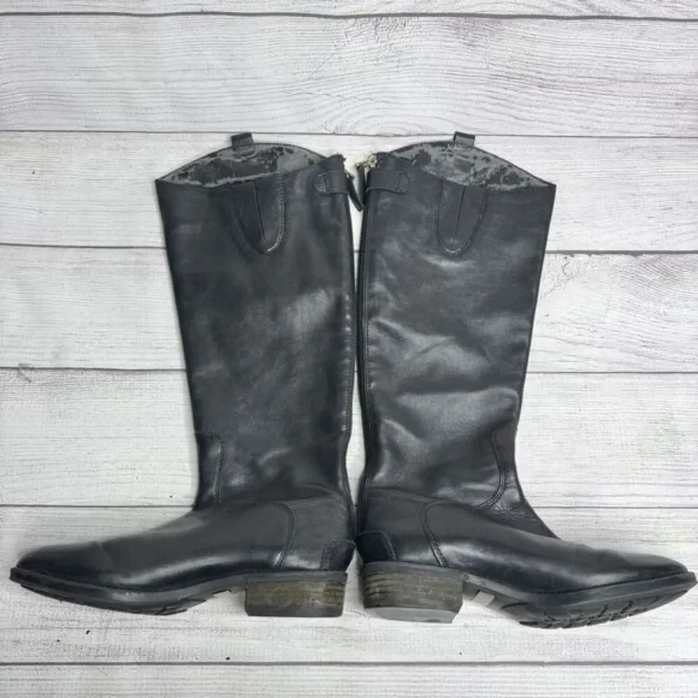 Sam Edelman Tall Black‎ Leather Penny Riding Boots Equestrian Style Winter Boots